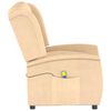 vidaXL Fauteuil de massage inclinable 3 places crème tissu microfibre