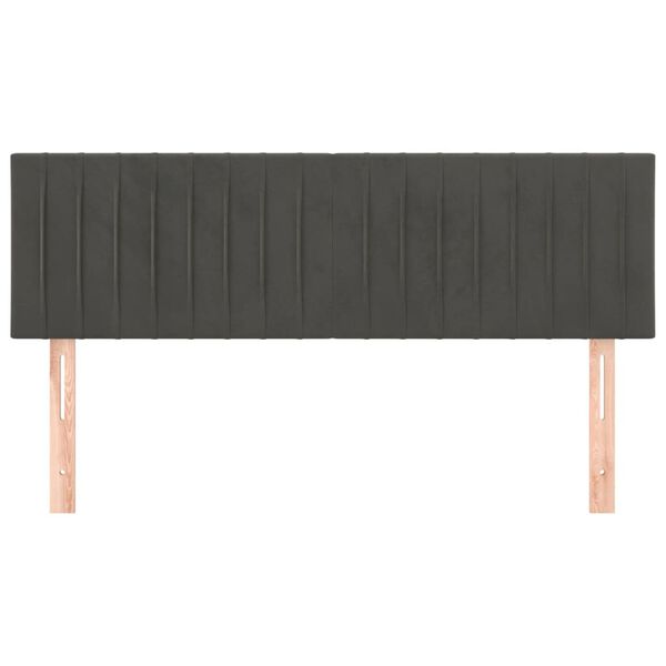 vidaXL T&ecirc;tes de lit Gris fonc&eacute; 144x5x78/88 cm Velours