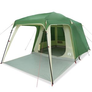 vidaXL Tente de camping avec d&ocirc;me porche 5 personnes vert imperm&eacute;able