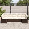 vidaXL Ensemble de canapé de jardin 7 pcs Marron Poly rotin