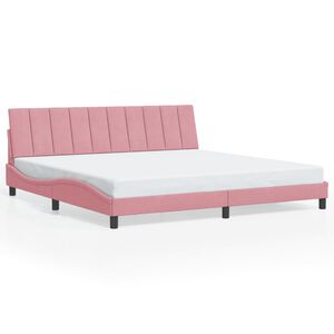 vidaXL Cadre de lit sans matelas Hanko rose 200x200 cm velours