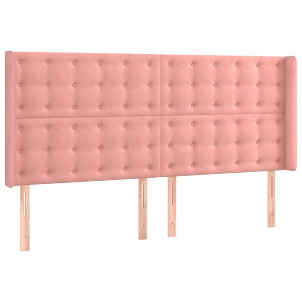 vidaXL T&ecirc;te de lit &agrave; LED Rose 163x16x118/128 cm Velours