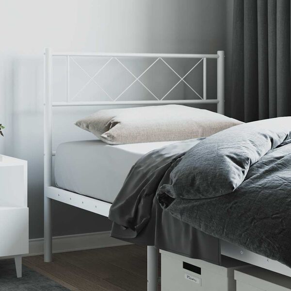 vidaXL T&ecirc;te de lit de remplacement m&eacute;tal blanc 90 cm