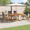 vidaXL Ensemble &agrave; manger de jardin 5pcs bois d'acacia solide textil&egrave;ne
