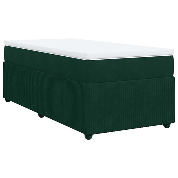 vidaXL Sommier &agrave; lattes de lit avec matelas Vert fonc&eacute; 100x200 cm