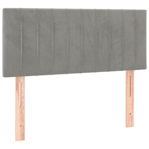 vidaXL T&ecirc;te de lit Gris clair 80x5x78/88 cm Velours