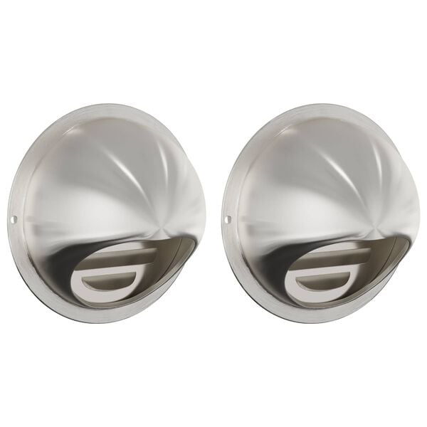 vidaXL Couvre-vent Air 2 pcs Argent 80 mm Acier inoxydable