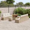 vidaXL Ensemble de canap&eacute; de jardin 10 pcs Beige Poly rotin