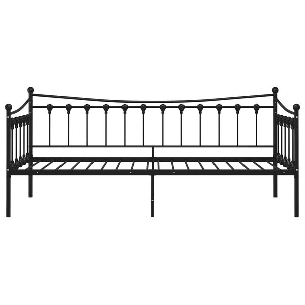 vidaXL Cadre de canap&eacute;-lit sans matelas noir m&eacute;tal 90x200 cm