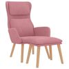 vidaXL Chaise de relaxation avec tabouret Rose Velours