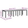 vidaXL Table de jardin pour repas Gris clair 300 x 100 x 73 cm
