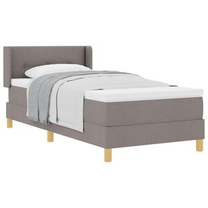 vidaXL Lit &agrave; ressorts avec matelas Taupe 200 x 80 cm Polyester