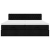 VidaXL Cadre de lit ottoman avec matelas noir 180x200cm tissu