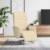vidaXL Fauteuil inclinable de massage avec repose-pieds cr&egrave;me tissu