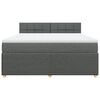 vidaXL Sommier &agrave; lattes de lit avec matelas Gris fonc&eacute; 180x200cm Tissu