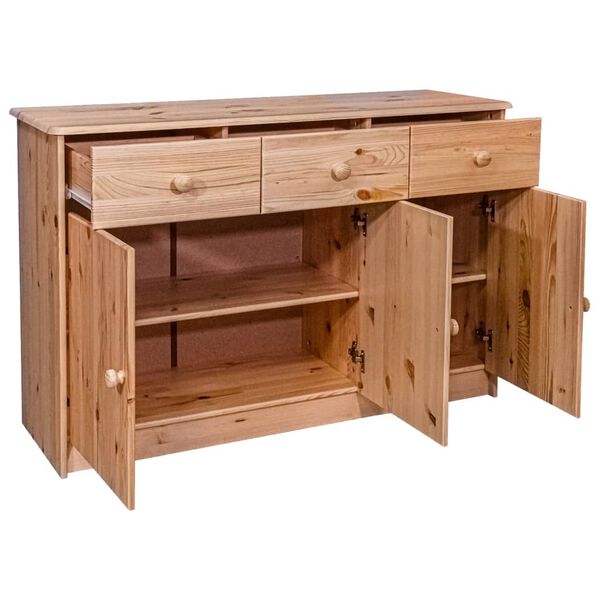 vidaXL Buffet 3 tiroirs 113x35x73 cm Bois de pin massif