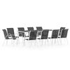 vidaXL Ensemble &agrave; manger d'ext&eacute;rieur 11 pcs Acier Noir
