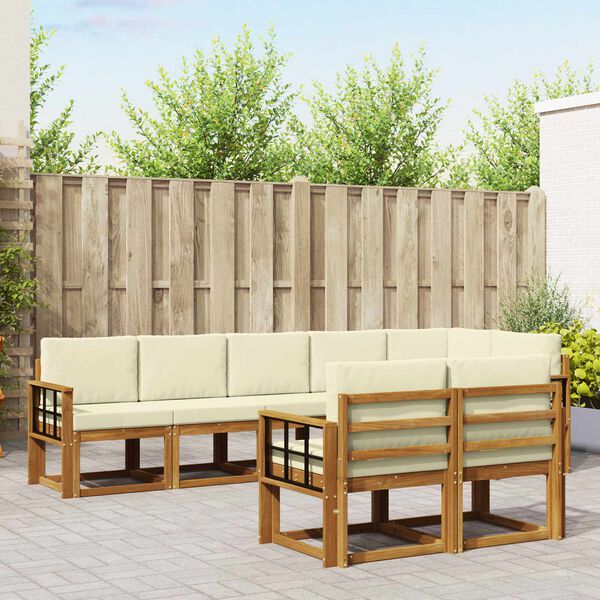 vidaXL Ensemble de canap&eacute;s d'ext&eacute;rieur 8 pcs Naturel et Cr&egrave;me