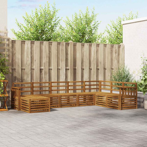 vidaXL Ensembles de canap&eacute;s 8 pcs Naturel Bois d'Acacia Massif