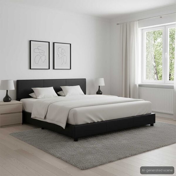 vidaXL Cadre de lit sans matelas noir similicuir 120x200 cm