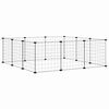 vidaXL Cage pour animaux de compagnie à 12 panneaux avec porte, noire, 35 x 35 cm, acier