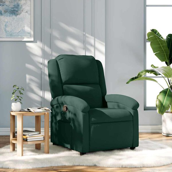 vidaXL Fauteuil inclinable vert fonc&eacute; velours