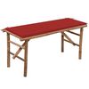 vidaXL Banc de jardin pliable avec coussin 118 cm Bambou