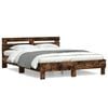 vidaXL Cadre de lit sans matelas ch&ecirc;ne fum&eacute; 140x200 cm