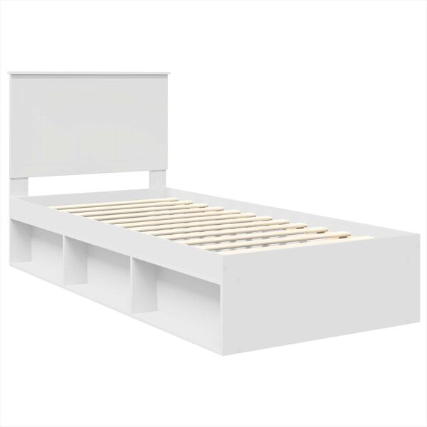 vidaXL Cadre de lit Blanc 90 x 200 cm Bois de pin massif