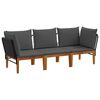 vidaXL 3 pc Bois d'acacia massif et corde Naturel