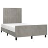vidaXL Cadre de lit sans matelas gris clair 120x190 cm velours