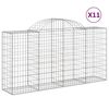 vidaXL Paniers à gabions arqués 11 pcs 200x50x100/120 cm fer galvanisé