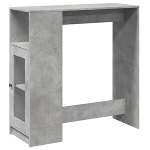 vidaXL Table de bar avec &eacute;tag&egrave;res gris b&eacute;ton bois d'ing&eacute;nierie