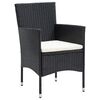 vidaXL Ensemble à dîner de jardin avec coussins 3 pcs poly rotin noir