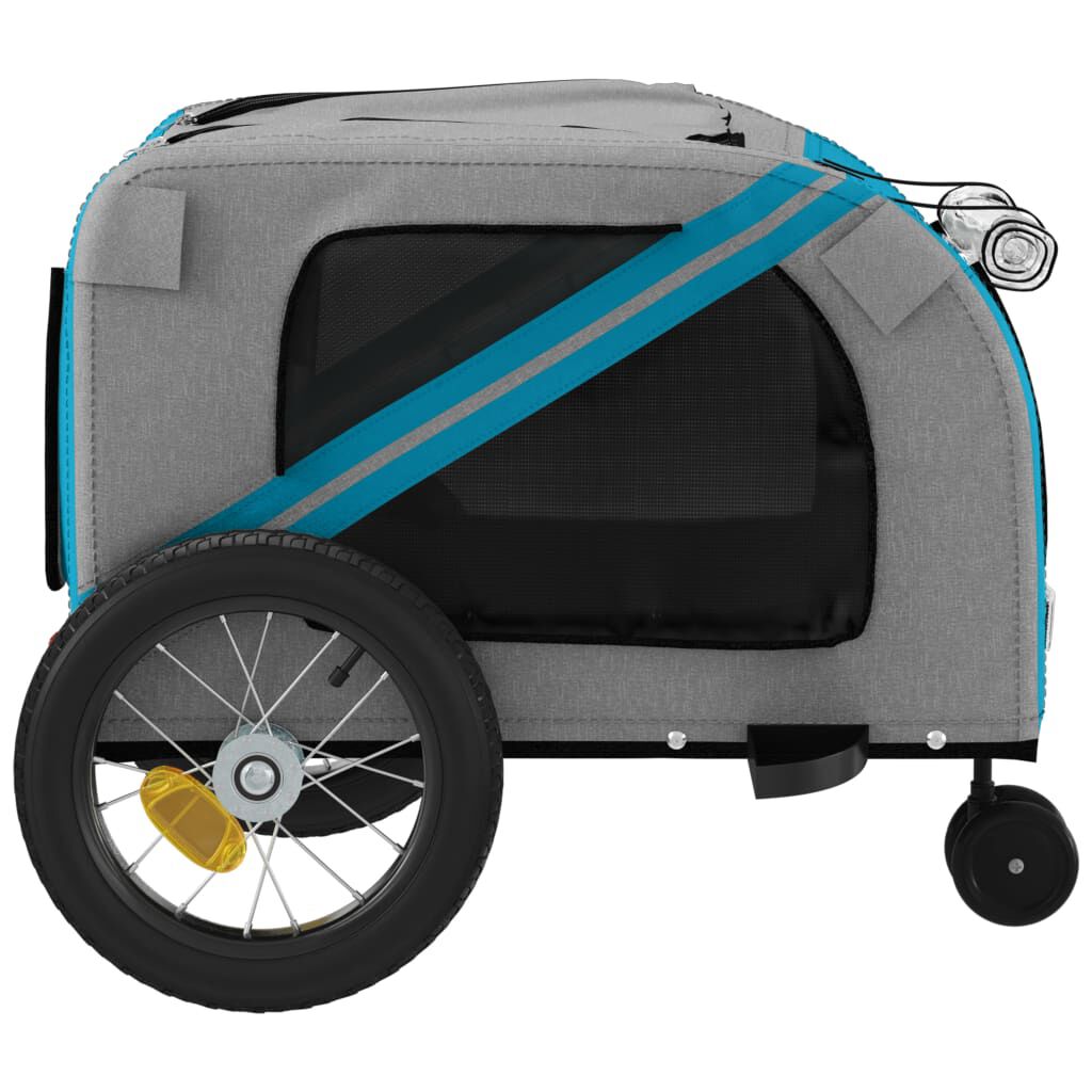 vidaXL Remorque de vélo pour animaux de compagnie bleu et noir