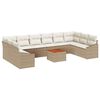 vidaXL Ensemble de canap&eacute; de jardin 11 pcs Beige et cr&egrave;me polyrotin