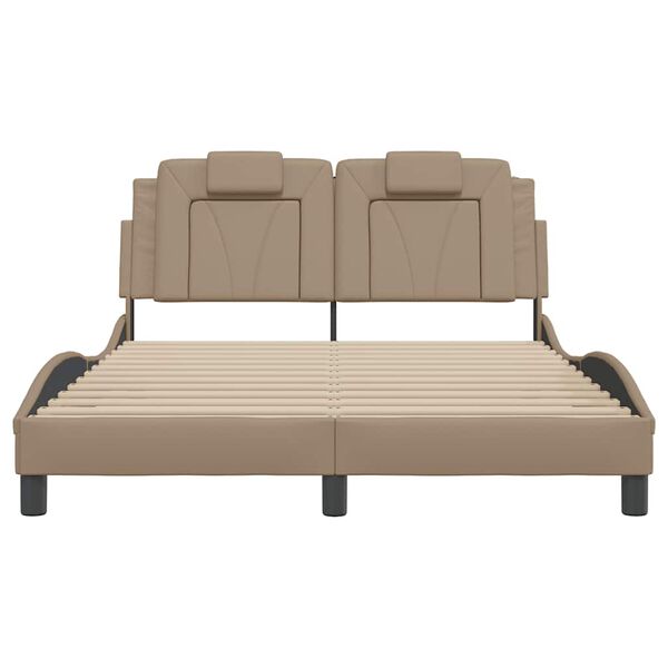 vidaXL Cadre de lit Viana sans matelas cappuccino 140x190 cm similicuir