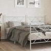 vidaXL T&ecirc;te de lit de remplacement m&eacute;tal blanc 180 cm