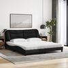 vidaXL Lit avec matelas Hvar noir 180x200 cm tissu