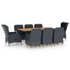 vidaXL Ensemble &agrave; manger 9 pcs avec coussins r&eacute;sine tress&eacute;e gris fonc&eacute;