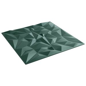 vidaXL Panneaux muraux 12 pc 50 x 50 cm Vert Am&eacute;thyste Mousse XPS