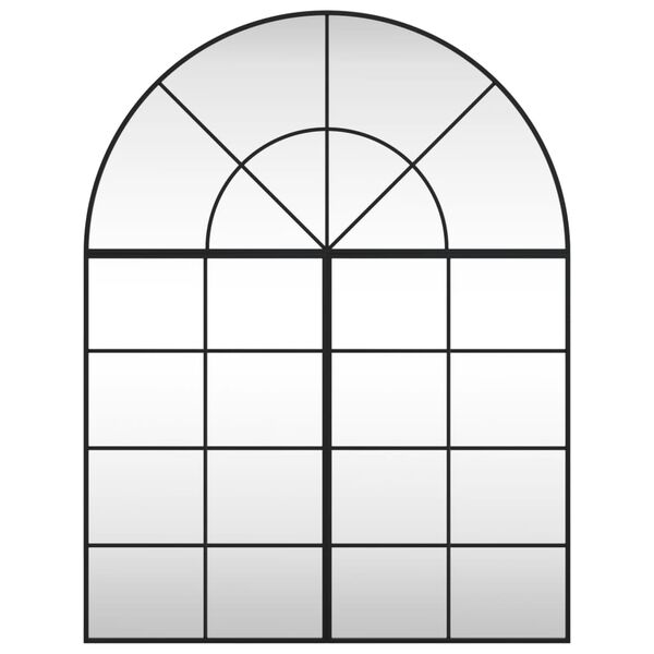 vidaXL Miroir mural noir 100x130 cm arche fer