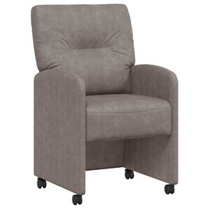 vidaXL Chaises de Salle &agrave; Manger avec Roues 2 pc Simili cuir Gris