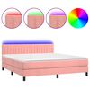 vidaXL Sommier &agrave; lattes de lit avec matelas et LED Rose 180x200 cm