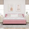 vidaXL Lit &agrave; ressorts avec matelas Rose 200 x 180 cm Polyester