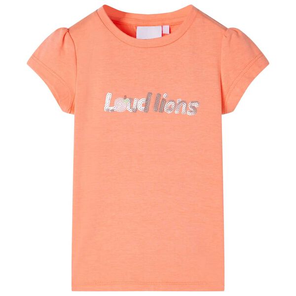 T-shirt enfant &agrave; manches courtes orange n&eacute;on 104