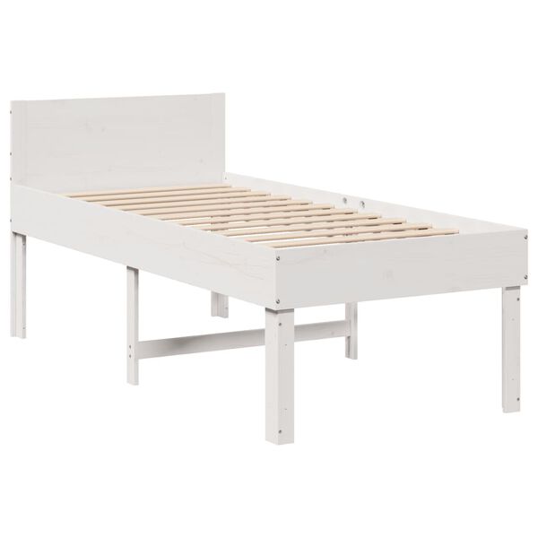 vidaXL Cadre de lit sans matelas blanc 90x190 cm bois de pin massif