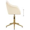 vidaXL Chaises pivotantes &agrave; manger lot de 4 cr&egrave;me velours