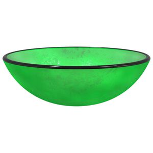 vidaXL Lavabo Verre tremp&eacute; 42x14 cm vert