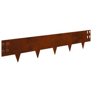 vidaXL Bordure de Pelouse 20 pc 100 x 20 cm Acier Rouill&eacute;